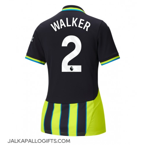 Manchester City Kyle Walker #2 Vieraspaita Naiset 2024-25 Lyhythihainen